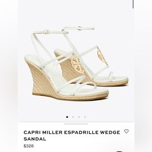 TORY BURCH capri miller white espadrille heels